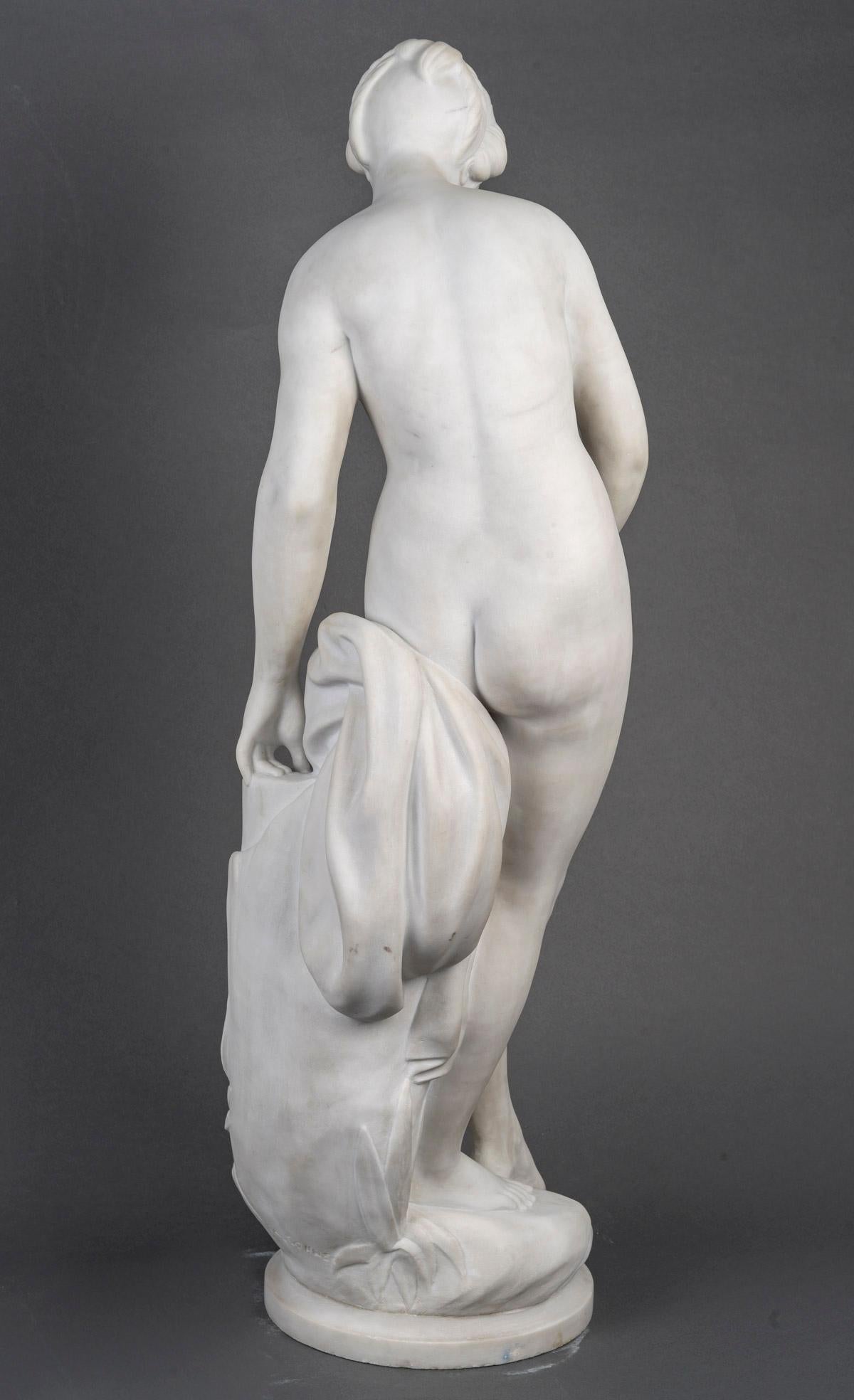 Una grande scultura in marmo bianco di Carrara, periodo Napoleone III. in vendita 4