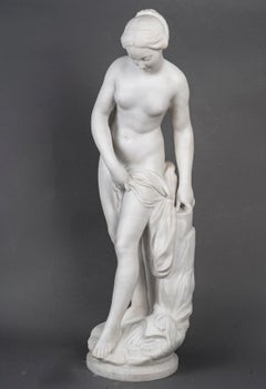 Grande sculpture en marbre blanc de Carrare, époque Napoléon III.