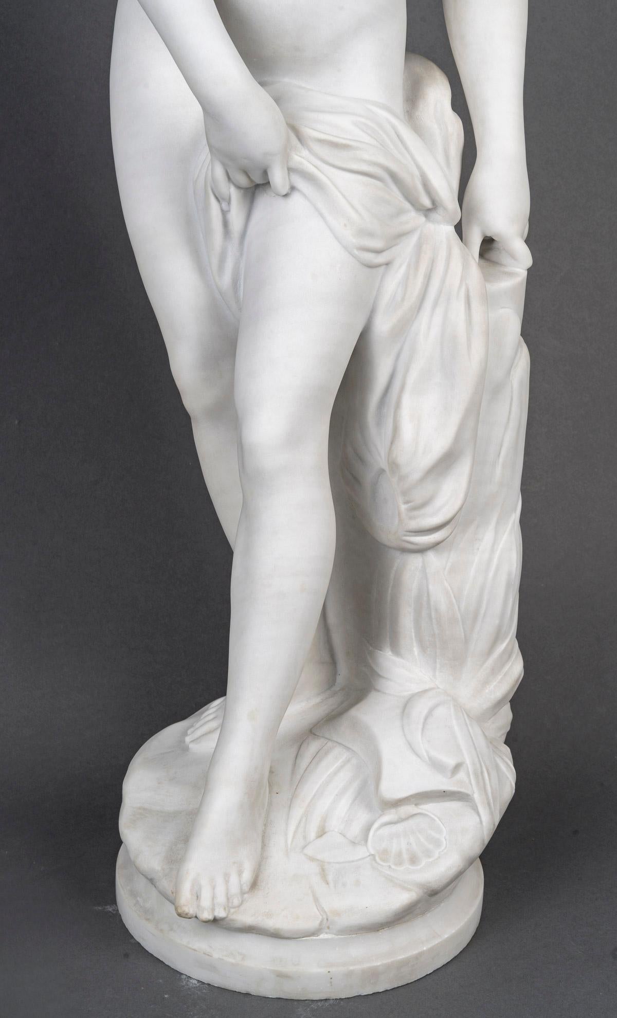XIX secolo Una grande scultura in marmo bianco di Carrara, periodo Napoleone III. in vendita
