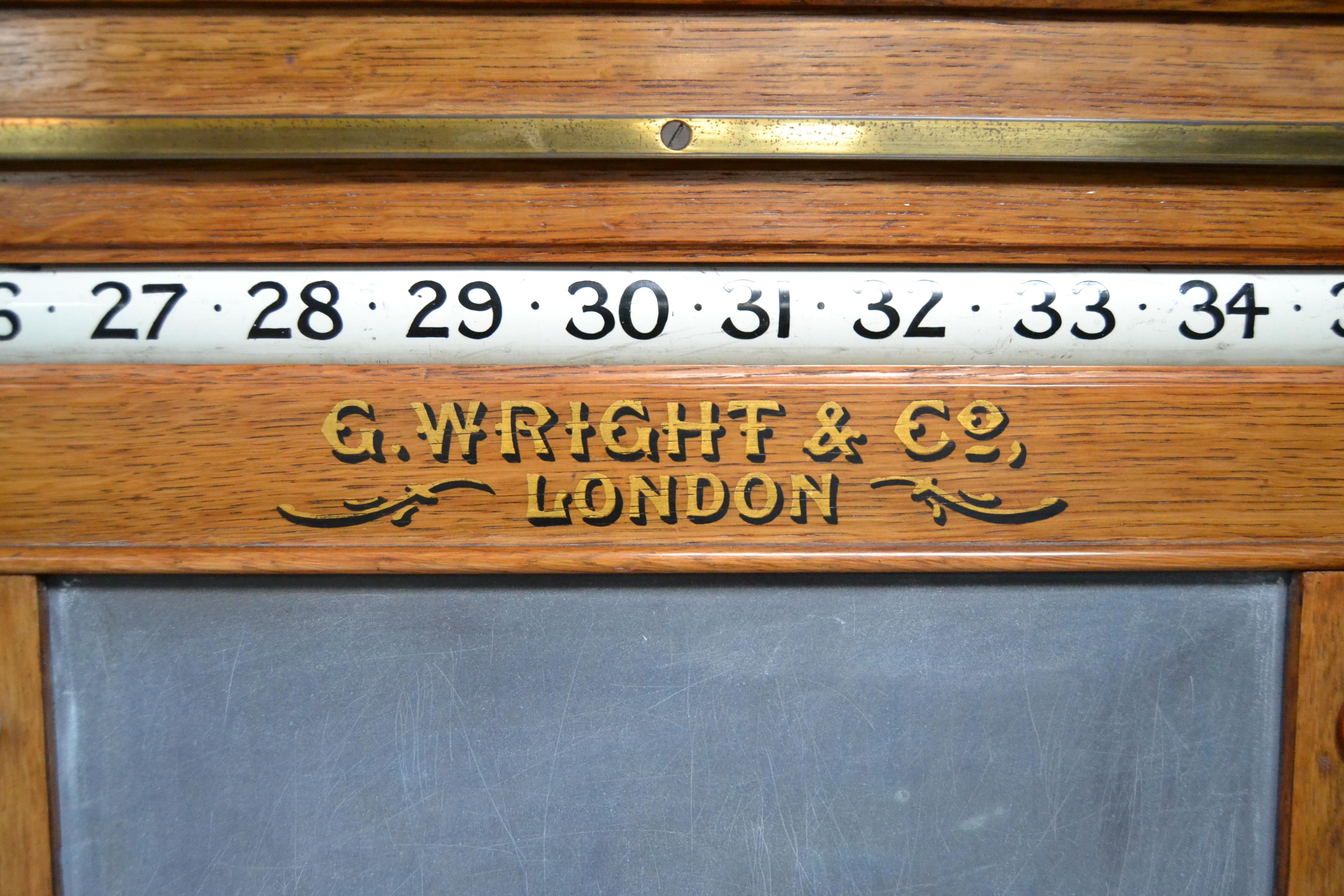 English Billiard snooker  pool scoring cabinet of english oak victorian 1880 For Sale