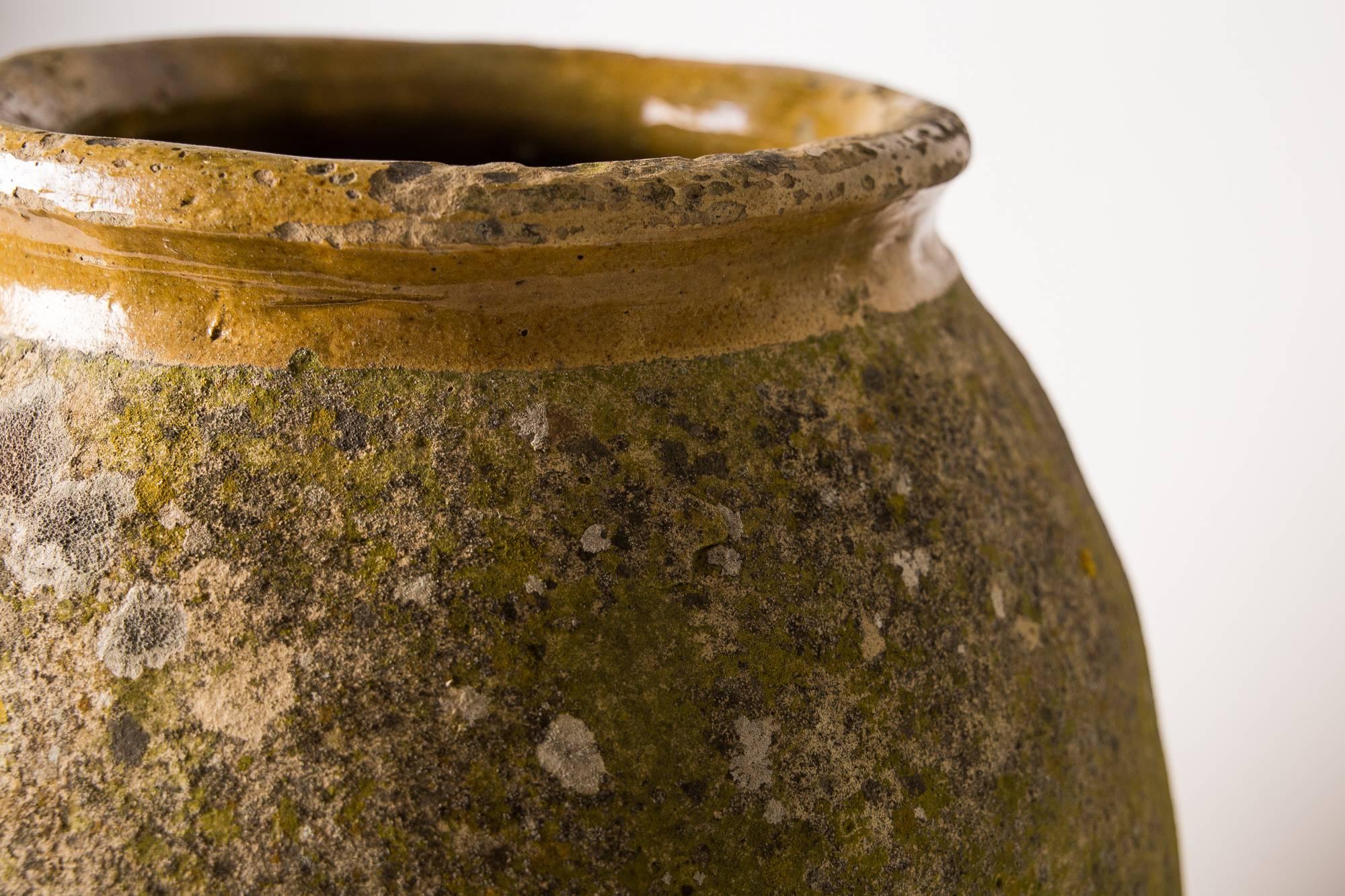 Biot Terracotta Oil Jar with Ochre Glaze and Patination, Late 18th Century In Good Condition In London, GB