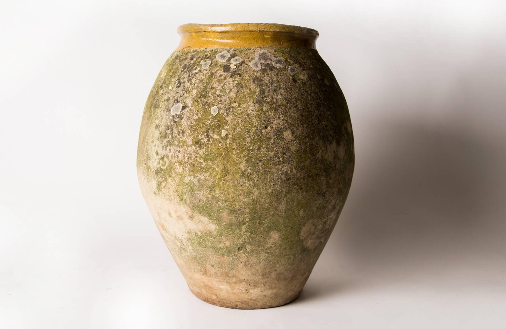 Biot Terracotta Oil Jar with Ochre Glaze and Patination, Late 18th Century 1