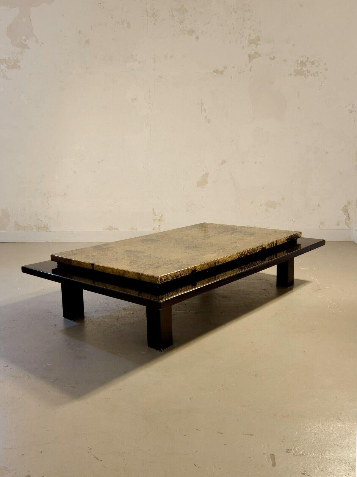 Post-Modern A Lacquered JAPANESE Style COFFEE TABLE by ROCHE & BOBOIS ALDO TURA France 1970 For Sale