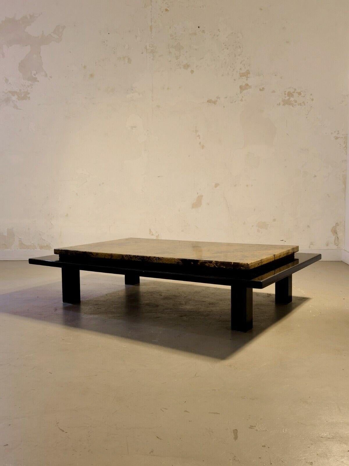 A Lacquered JAPANESE Style COFFEE TABLE by ROCHE & BOBOIS ALDO TURA France 1970 For Sale 2