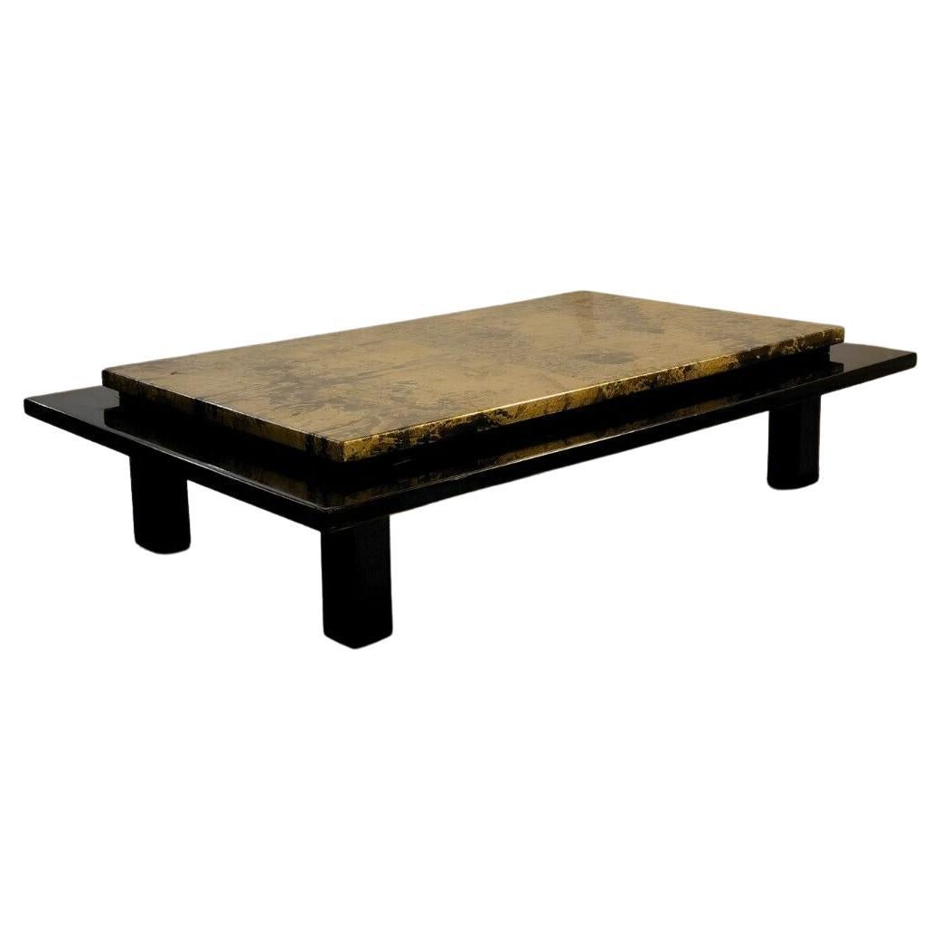 A Lacquered JAPANESE Style COFFEE TABLE by ROCHE & BOBOIS ALDO TURA France 1970 For Sale