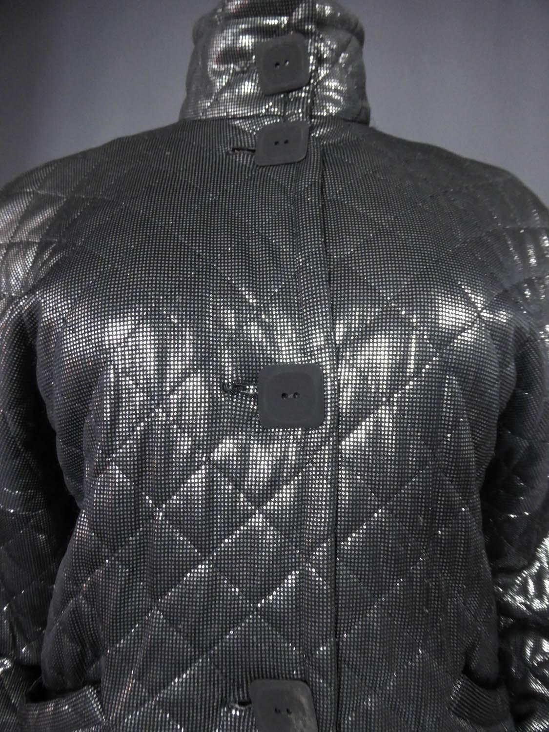 Una giacca Lanvin nera e argento - CIRCA 1980 in vendita 6