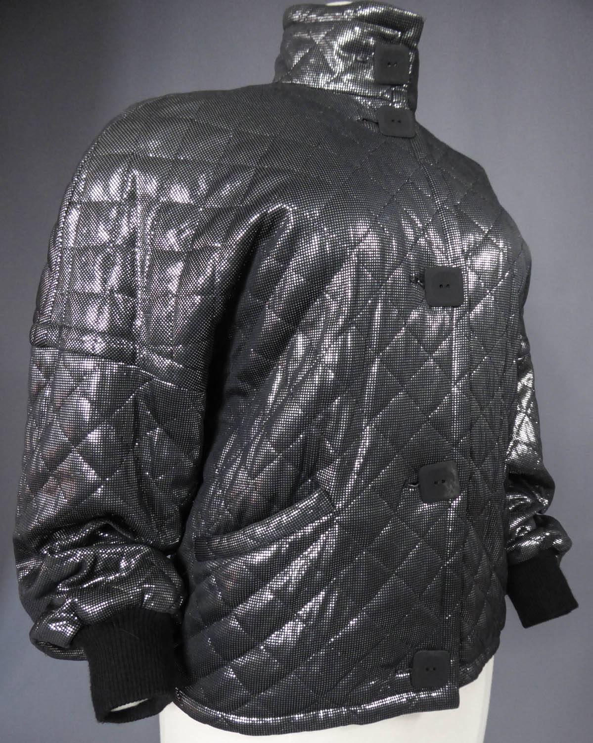 Una giacca Lanvin nera e argento - CIRCA 1980 in vendita 7