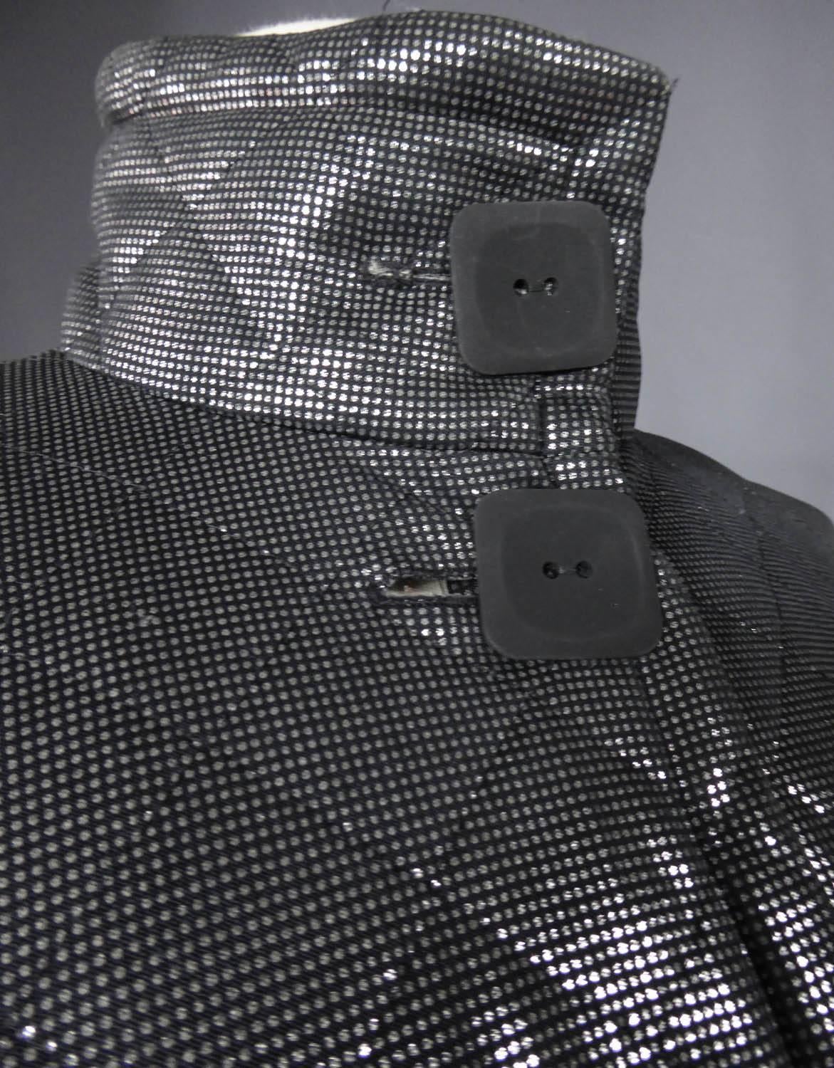 da uomo o donna Una giacca Lanvin nera e argento - CIRCA 1980 in vendita