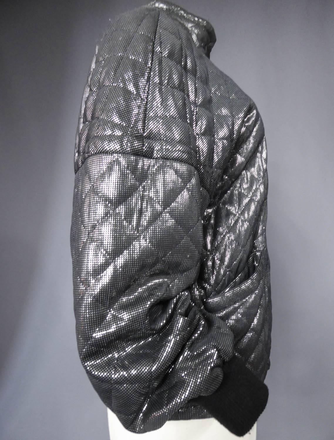 Una giacca Lanvin nera e argento - CIRCA 1980 in vendita 2