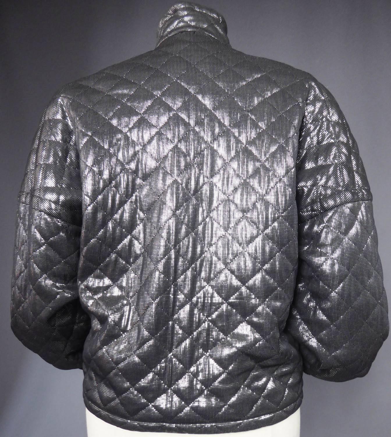 Una giacca Lanvin nera e argento - CIRCA 1980 in vendita 3