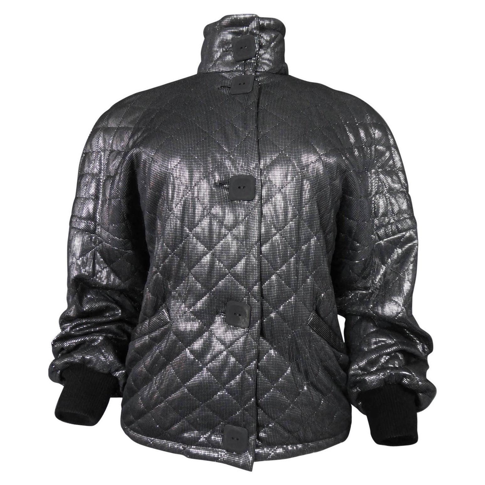 Una giacca Lanvin nera e argento - CIRCA 1980 in vendita