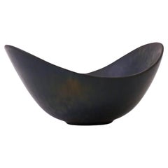 A Black Ceramic Bowl - Gunnar Nylund - Rörstrand / Rorstrand - Vintage