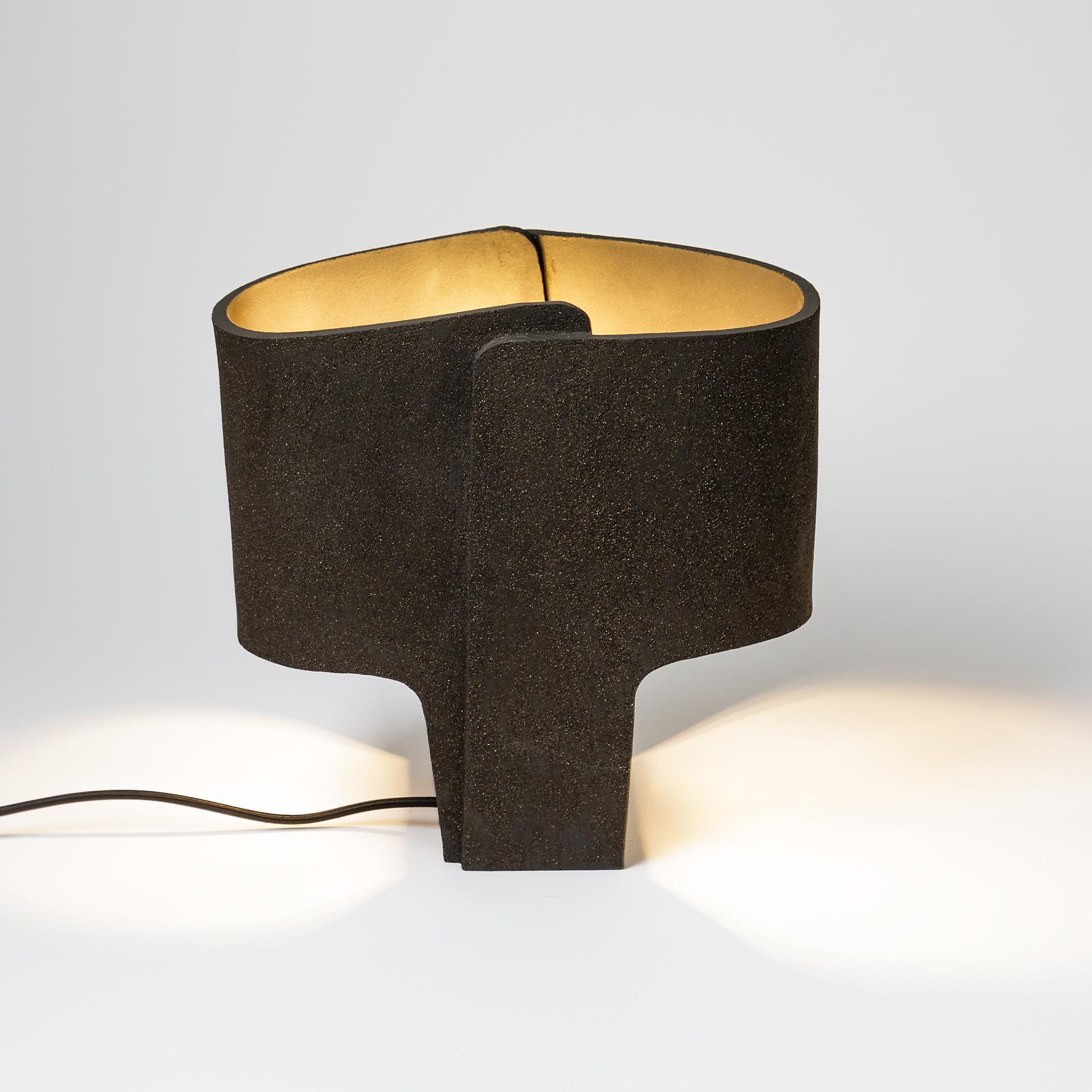 Black Ceramic Table Lamp by Denis Castaing, 2022 For Sale 1