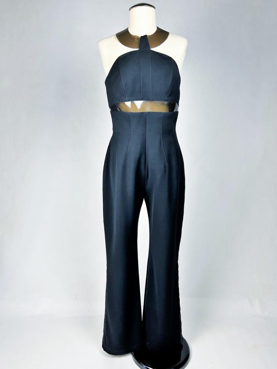 A black Evening Jumpsuit by Thierry Mugler Circa 1995 In Good Condition For Sale In Toulon, FR