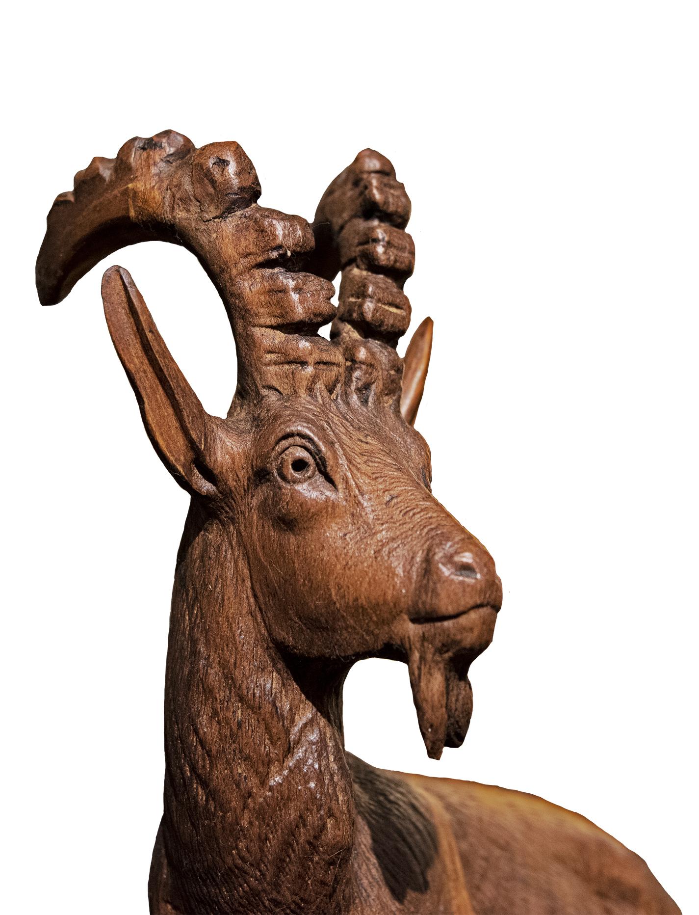 Black Forest Bearded Ibex Sculpture In Good Condition In Salt Lake City, UT