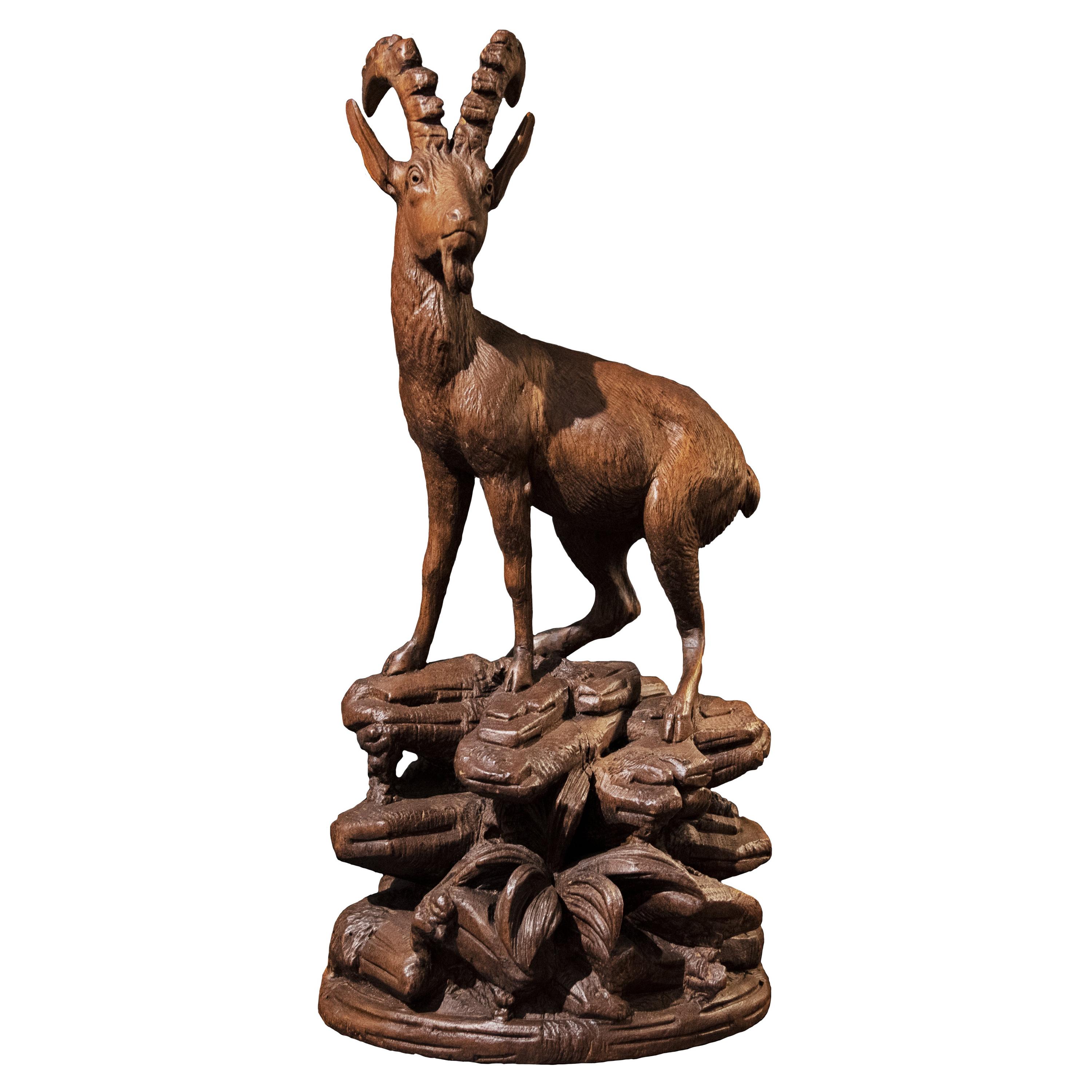 Black Forest Bearded Ibex Sculpture