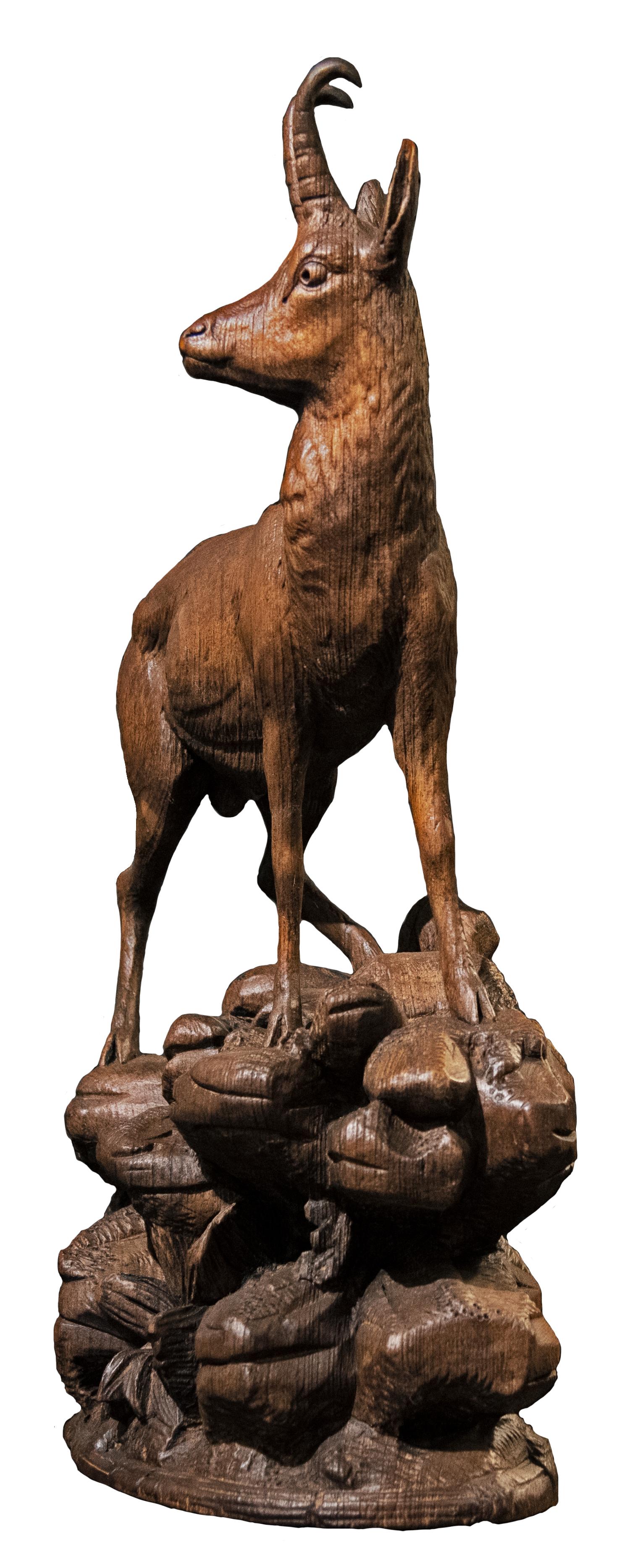 Swiss Black Forest Ibex Sculpture