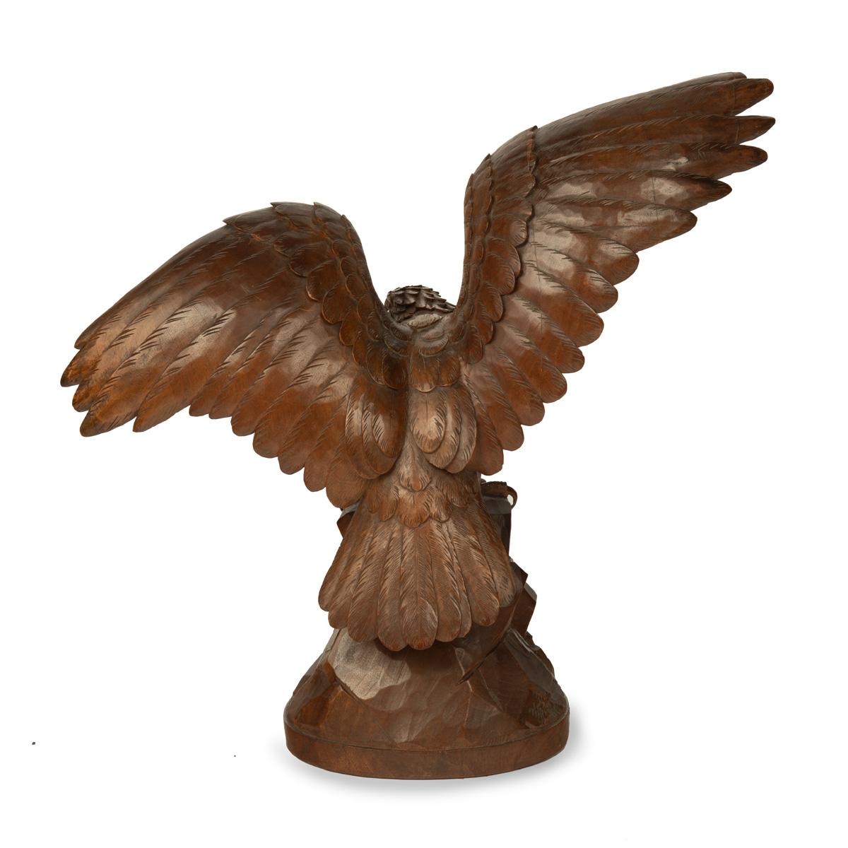 Swiss A ‘Black Forest’ linden wood eagle For Sale