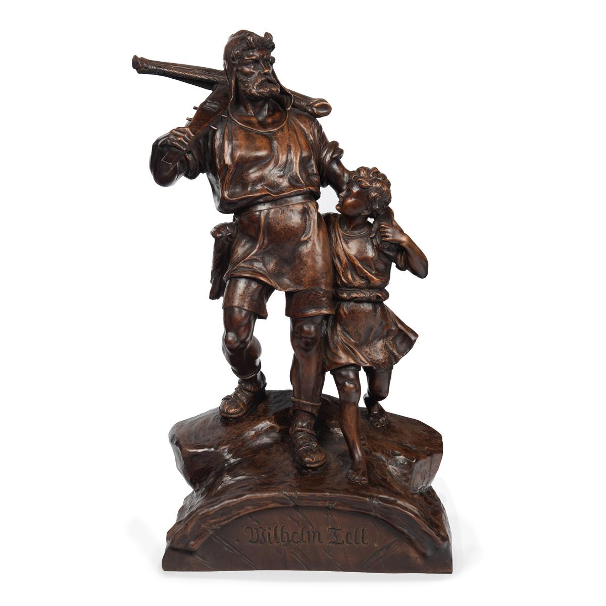 Swiss A ‘Black Forest’ linden wood long case clock by Spring of Interlaken For Sale