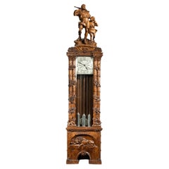 Vintage A ‘Black Forest’ linden wood long case clock by Spring of Interlaken