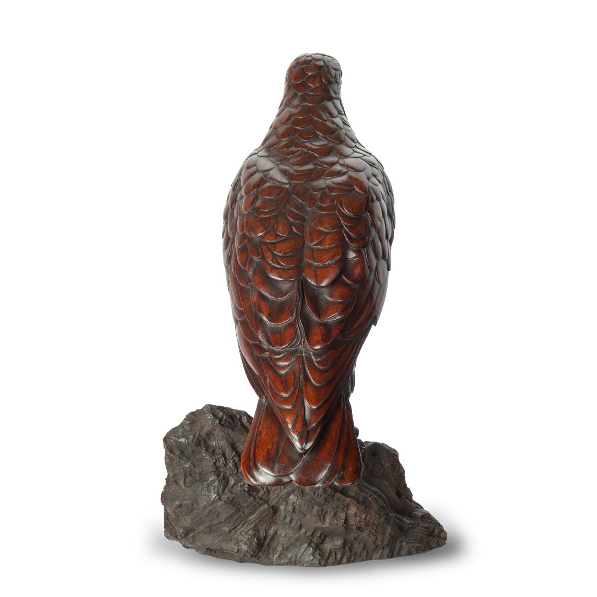 Swiss A Black Forest linden wood model of a hawk For Sale