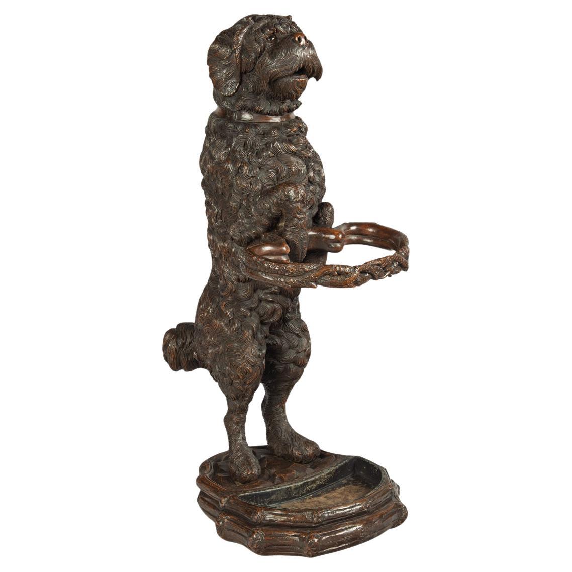 A Black Forest lindenwood mountain dog stick stand