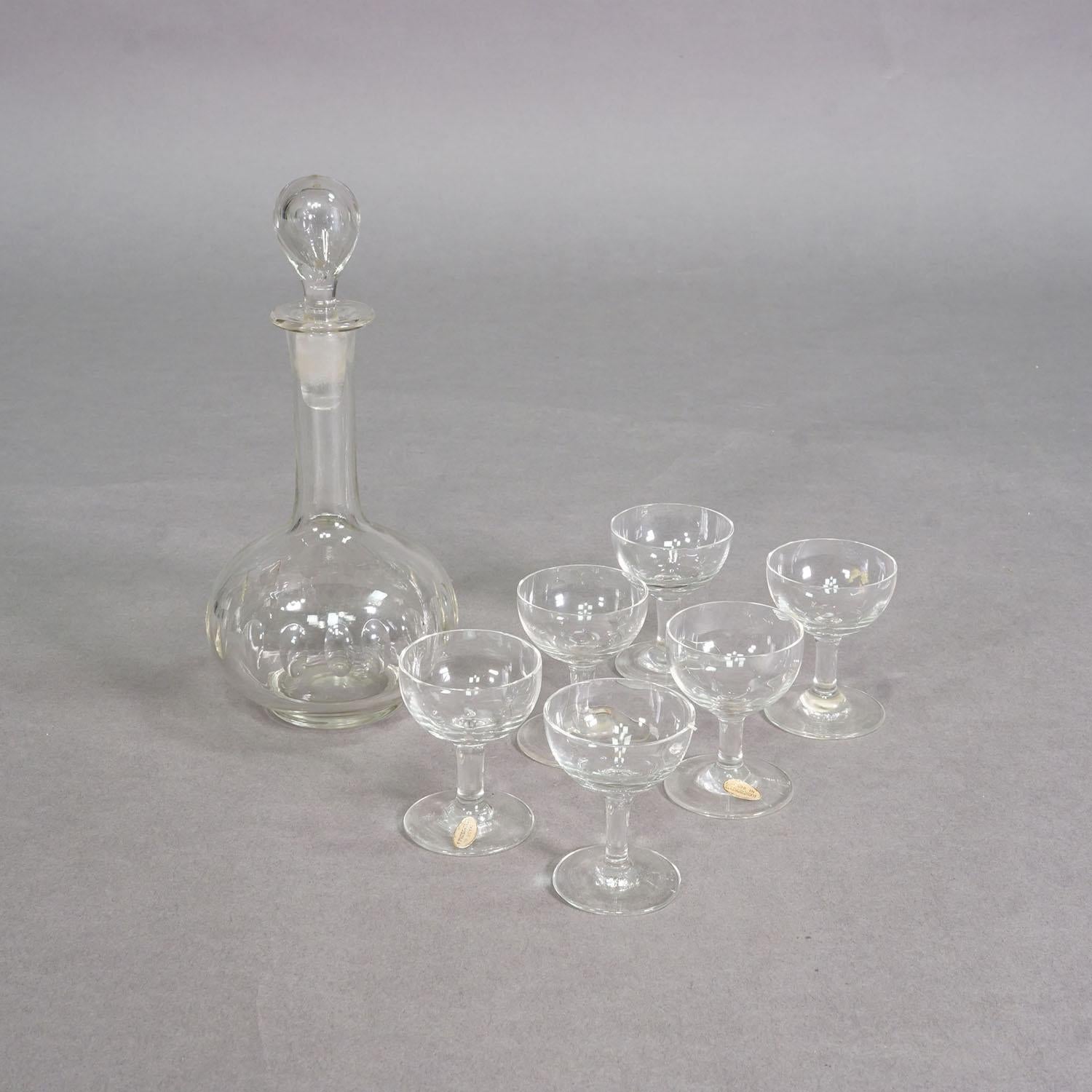 Antler A Black Forest Rustic Liqueur Set with Decanter and Six Glasses For Sale