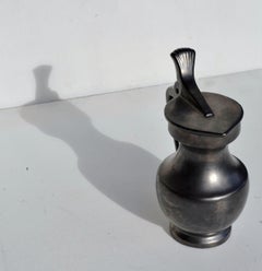 A Black Glazed Ceramic Pitcher, French Mid-Century Modern, circa 1950