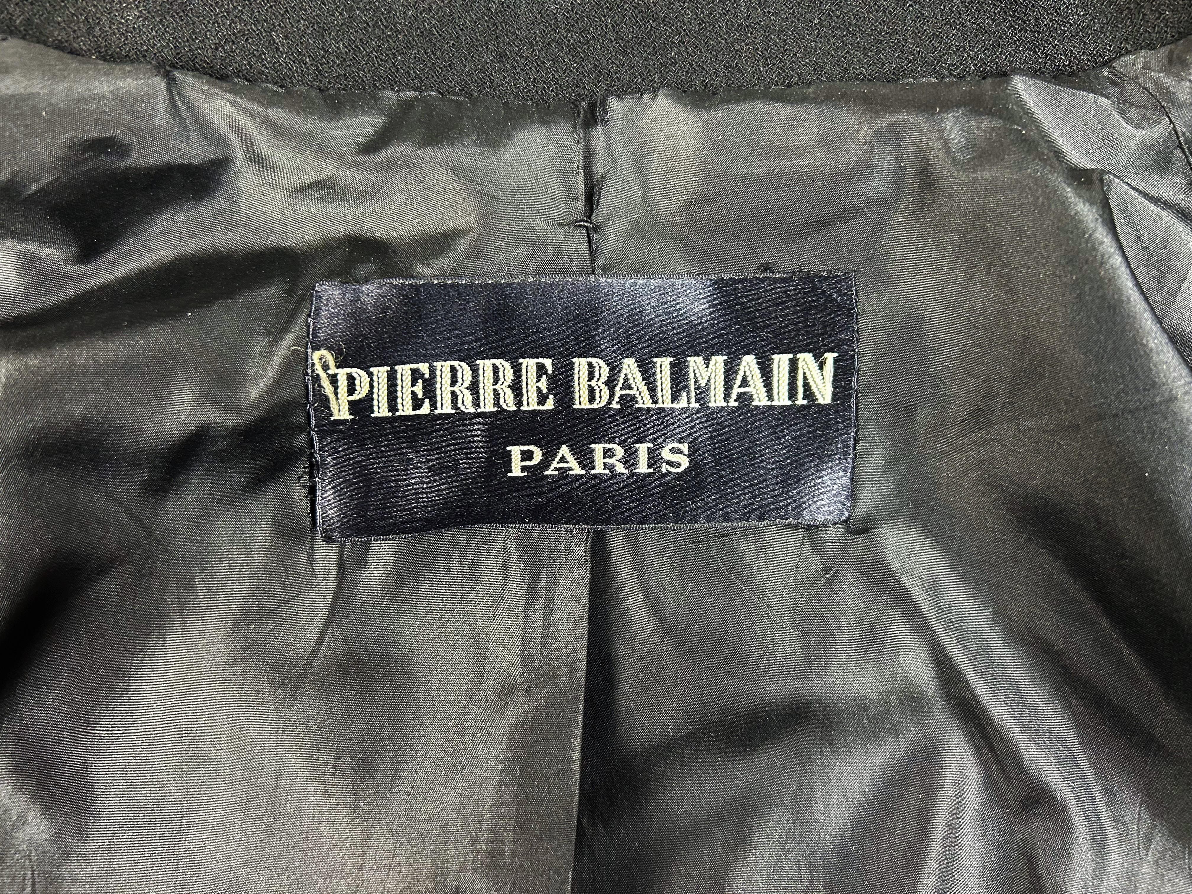 Schwarze Kimonojacke von Pierre Balmain Haute Couture n. 111036, ca. 1975-1980, Schwarz im Zustand „Gut“ im Angebot in Toulon, FR