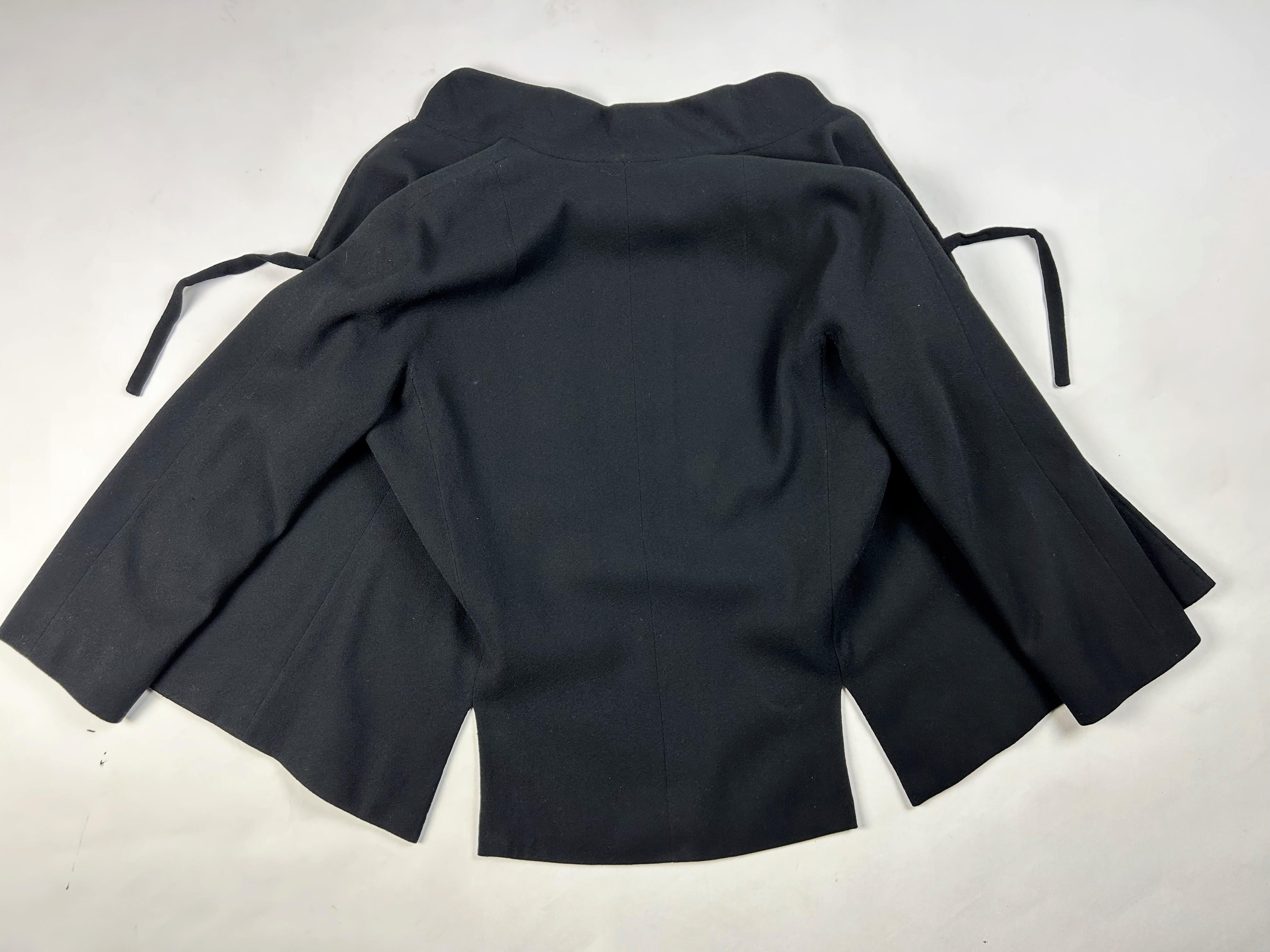 Women's A black kimono jacket by Pierre Balmain Haute Couture n. 111036 Circa 1975-1980 For Sale