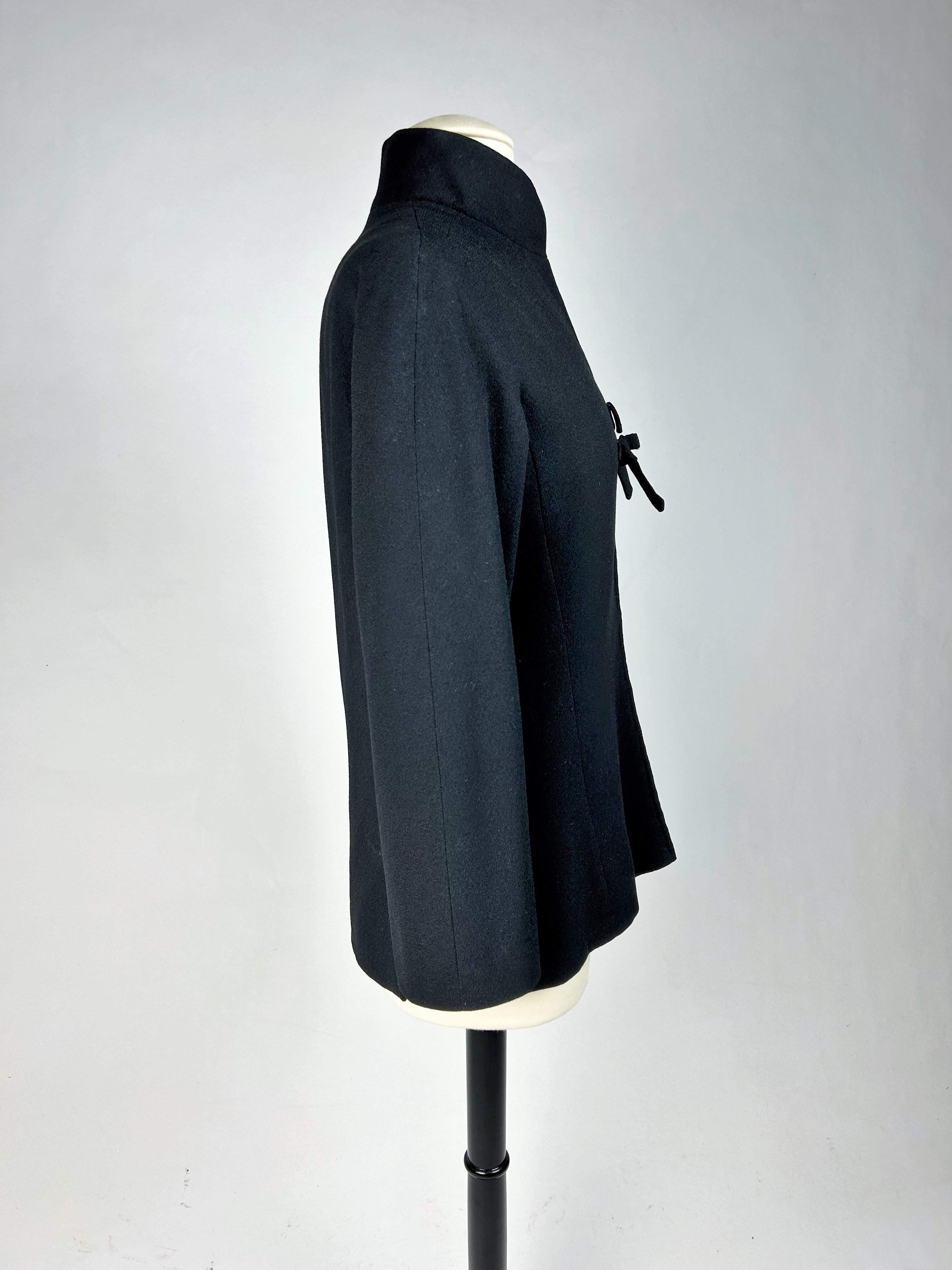 A black kimono jacket by Pierre Balmain Haute Couture n. 111036 Circa 1975-1980 For Sale 4