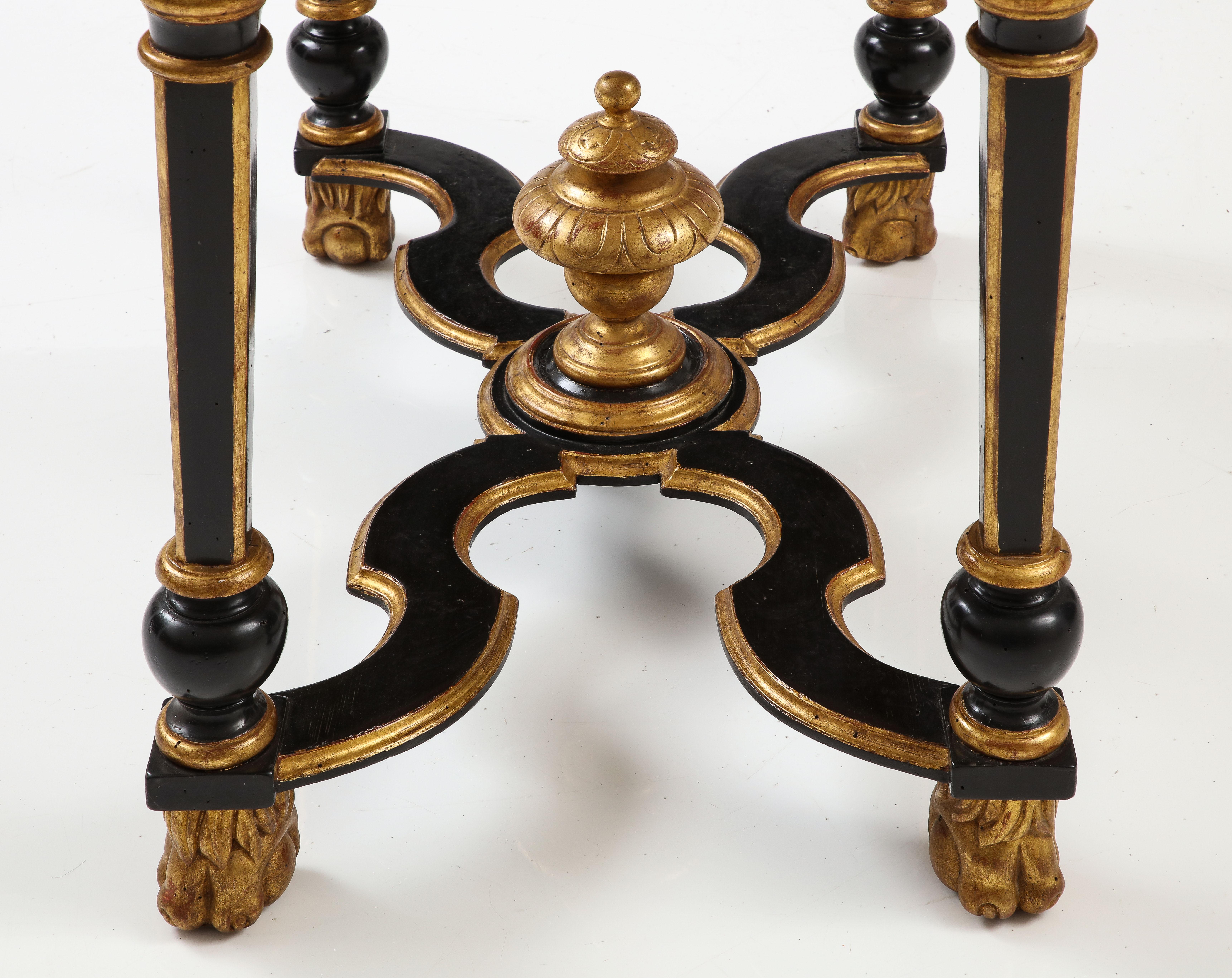 Black Lacquered and Giltwood Table For Sale 5