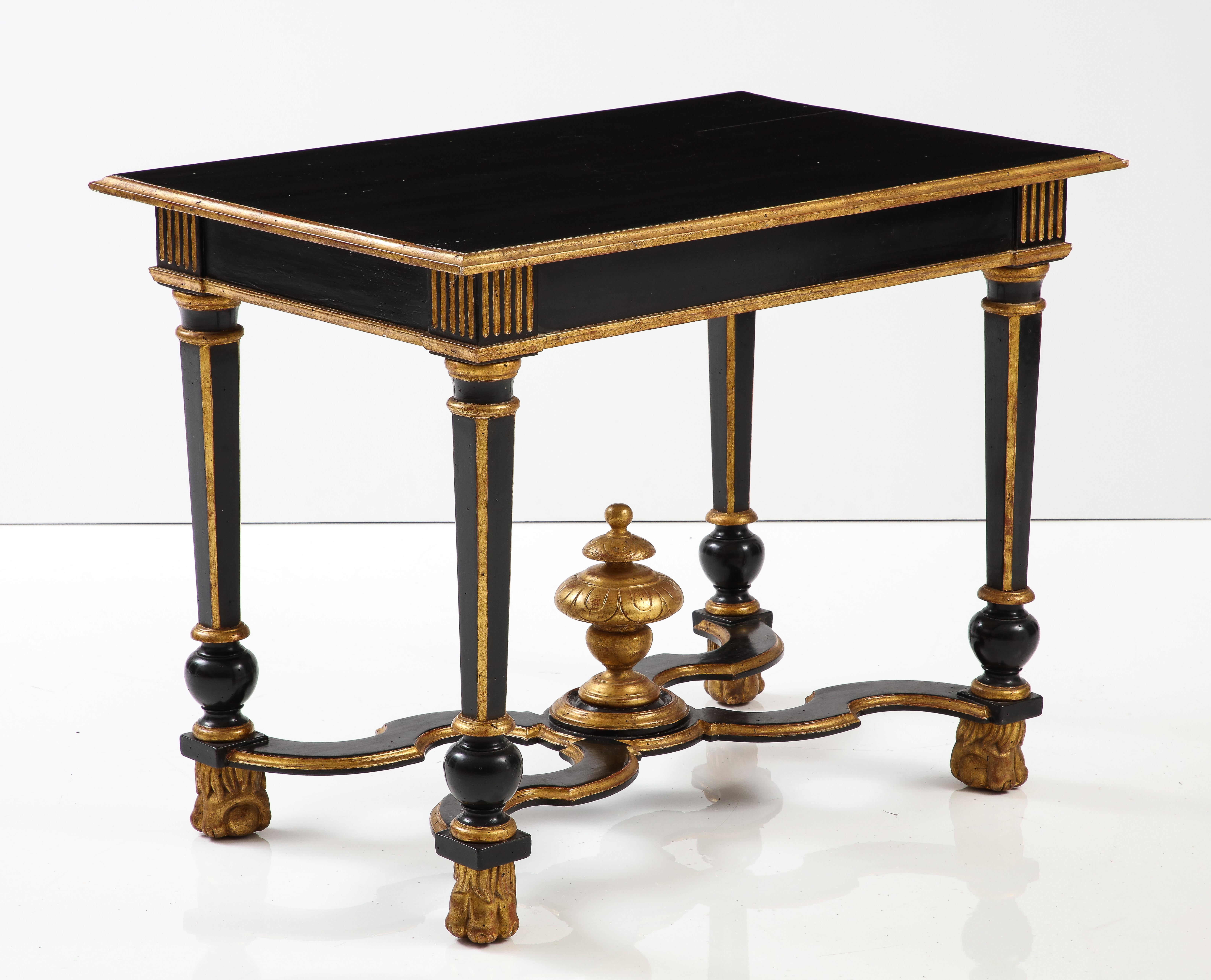 Black Lacquered and Giltwood Table For Sale 6