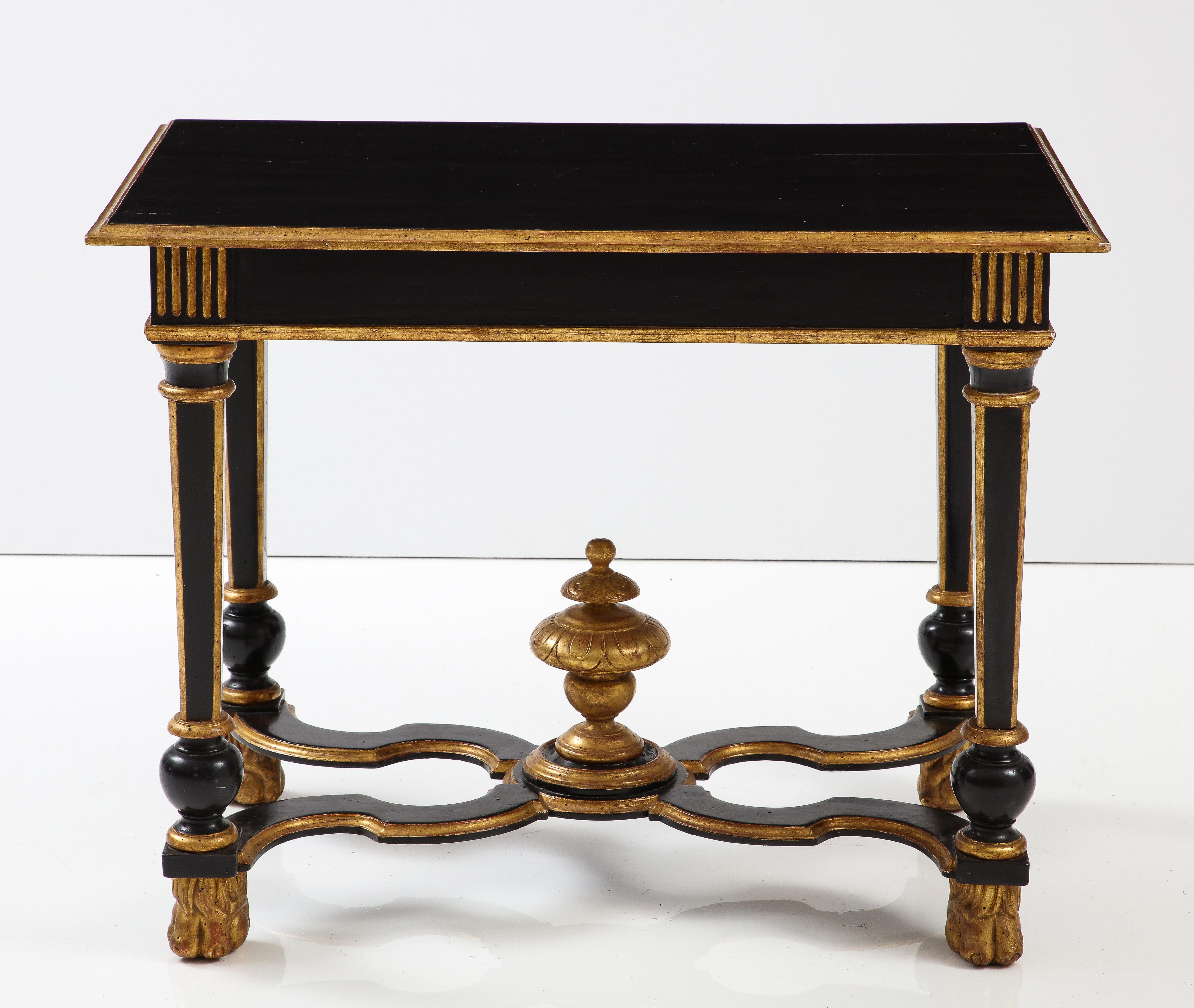 Black Lacquered and Giltwood Table For Sale 8