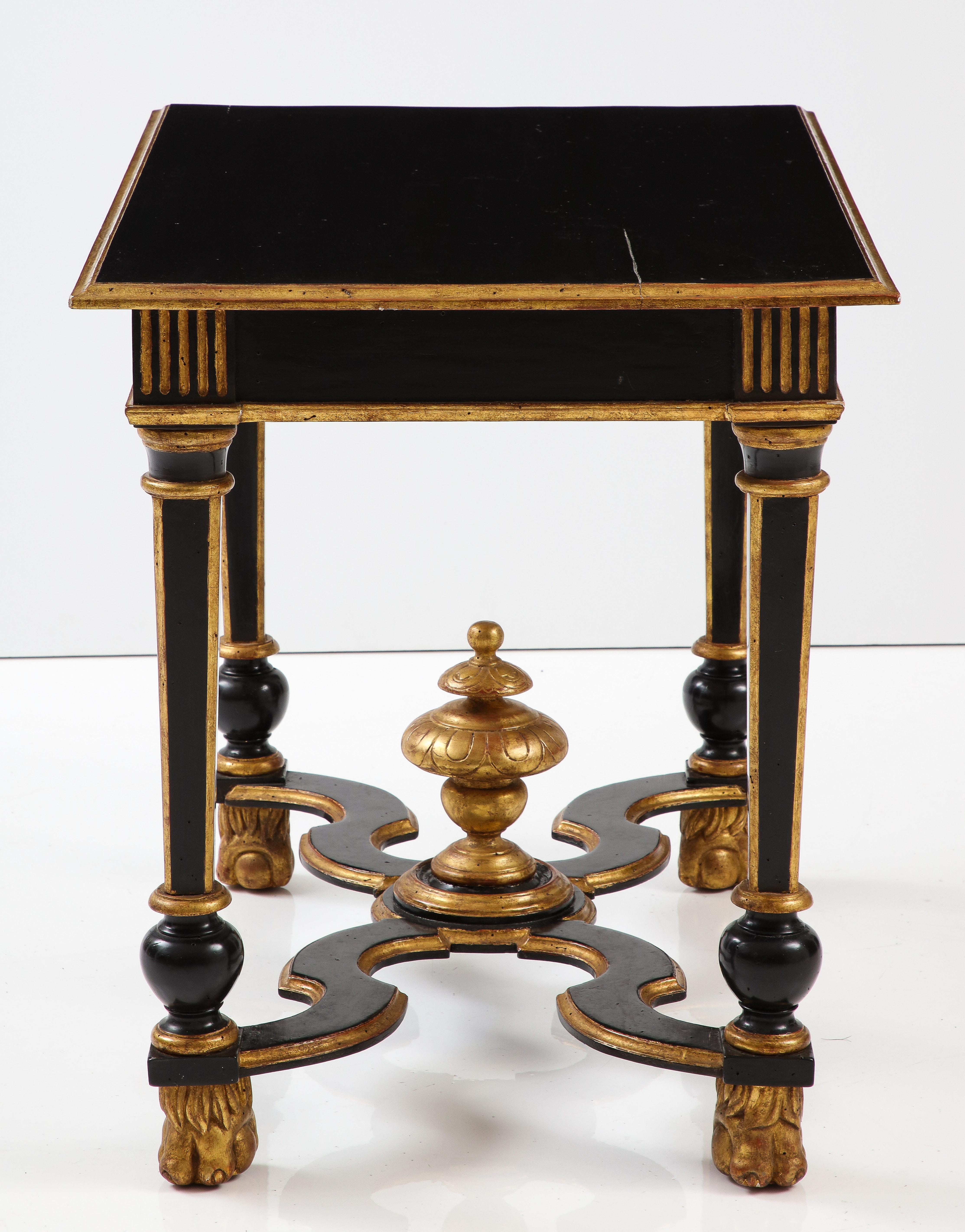 Black Lacquered and Giltwood Table For Sale 9