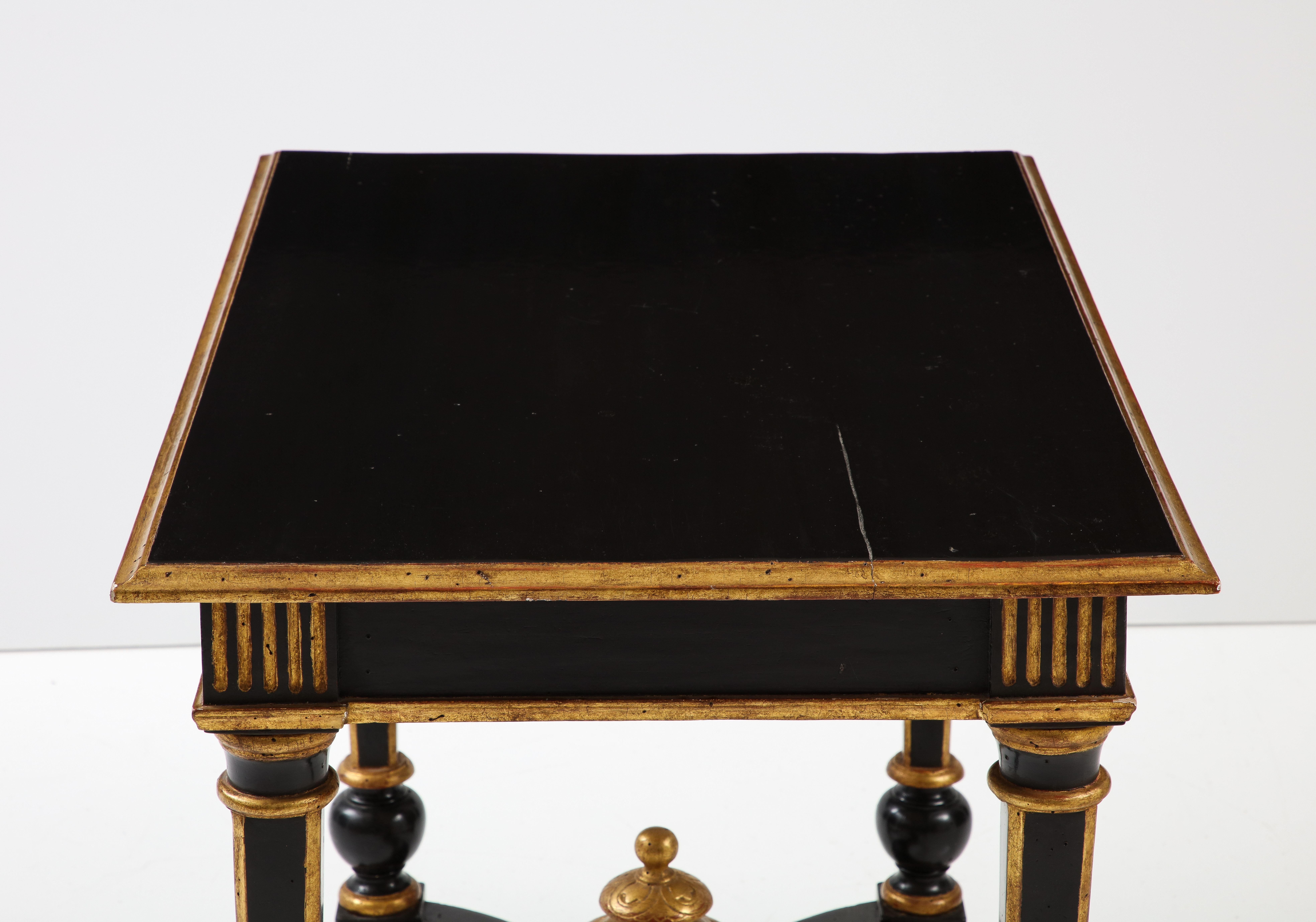 Black Lacquered and Giltwood Table For Sale 10