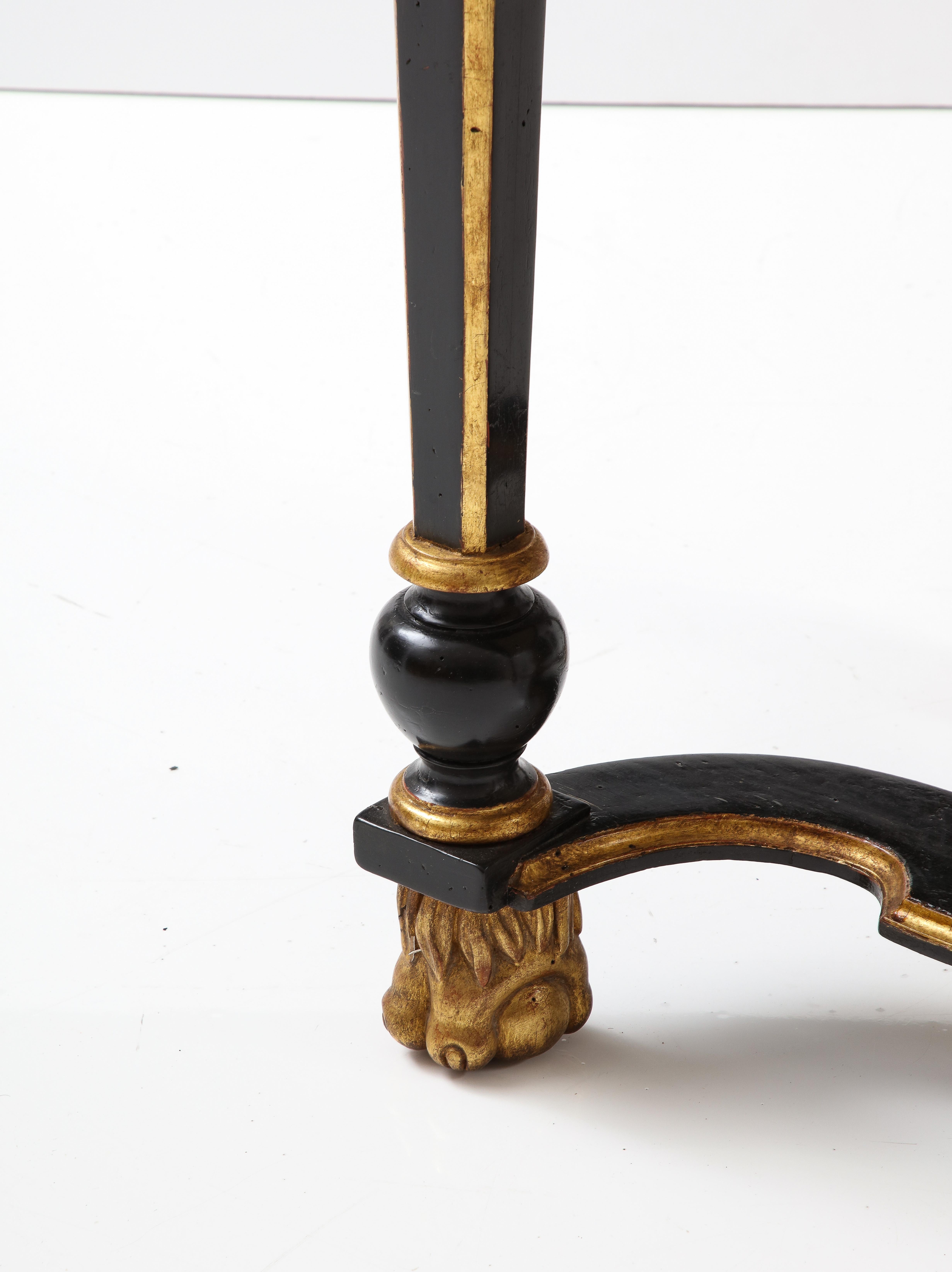 Wood Black Lacquered and Giltwood Table For Sale