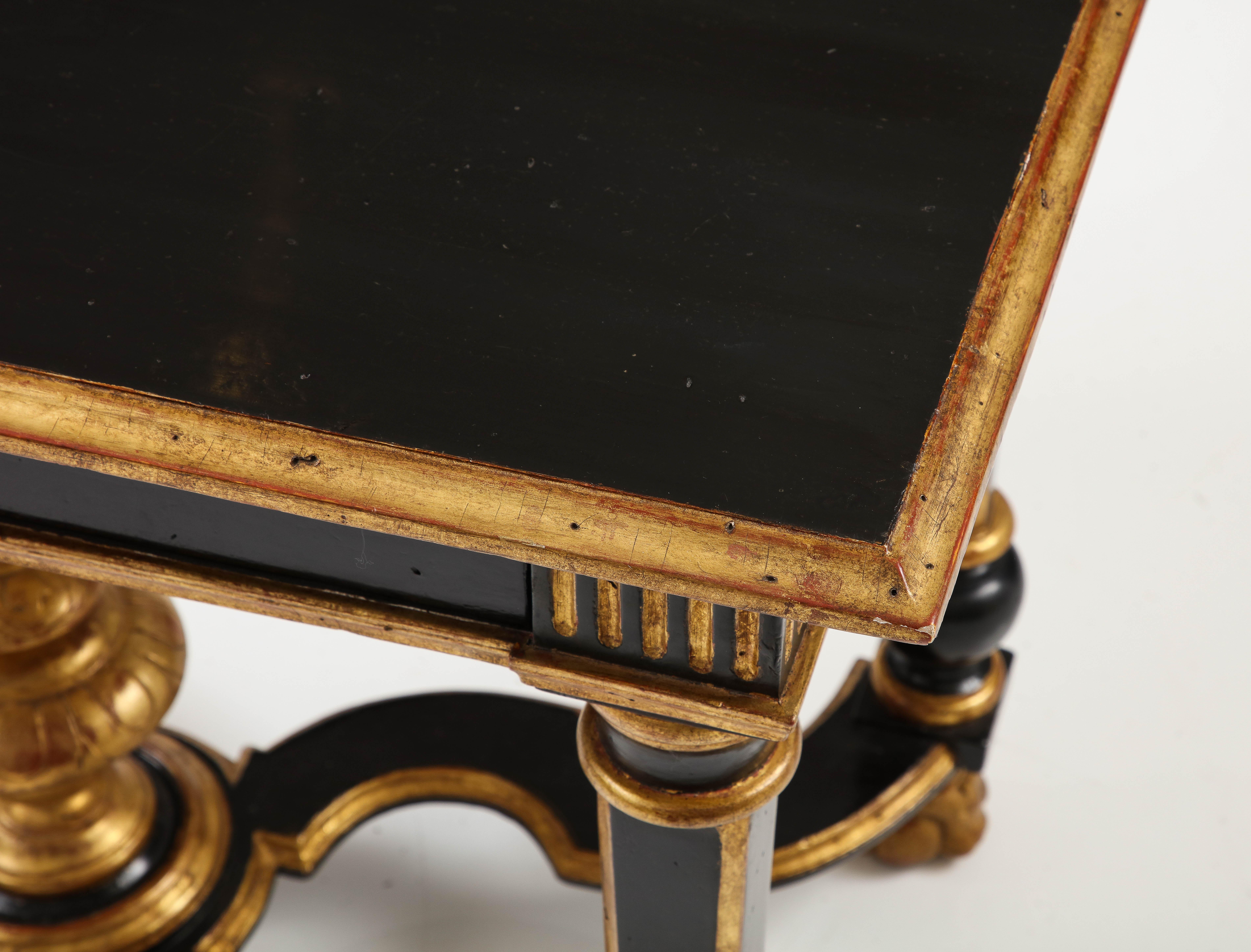 Black Lacquered and Giltwood Table For Sale 3