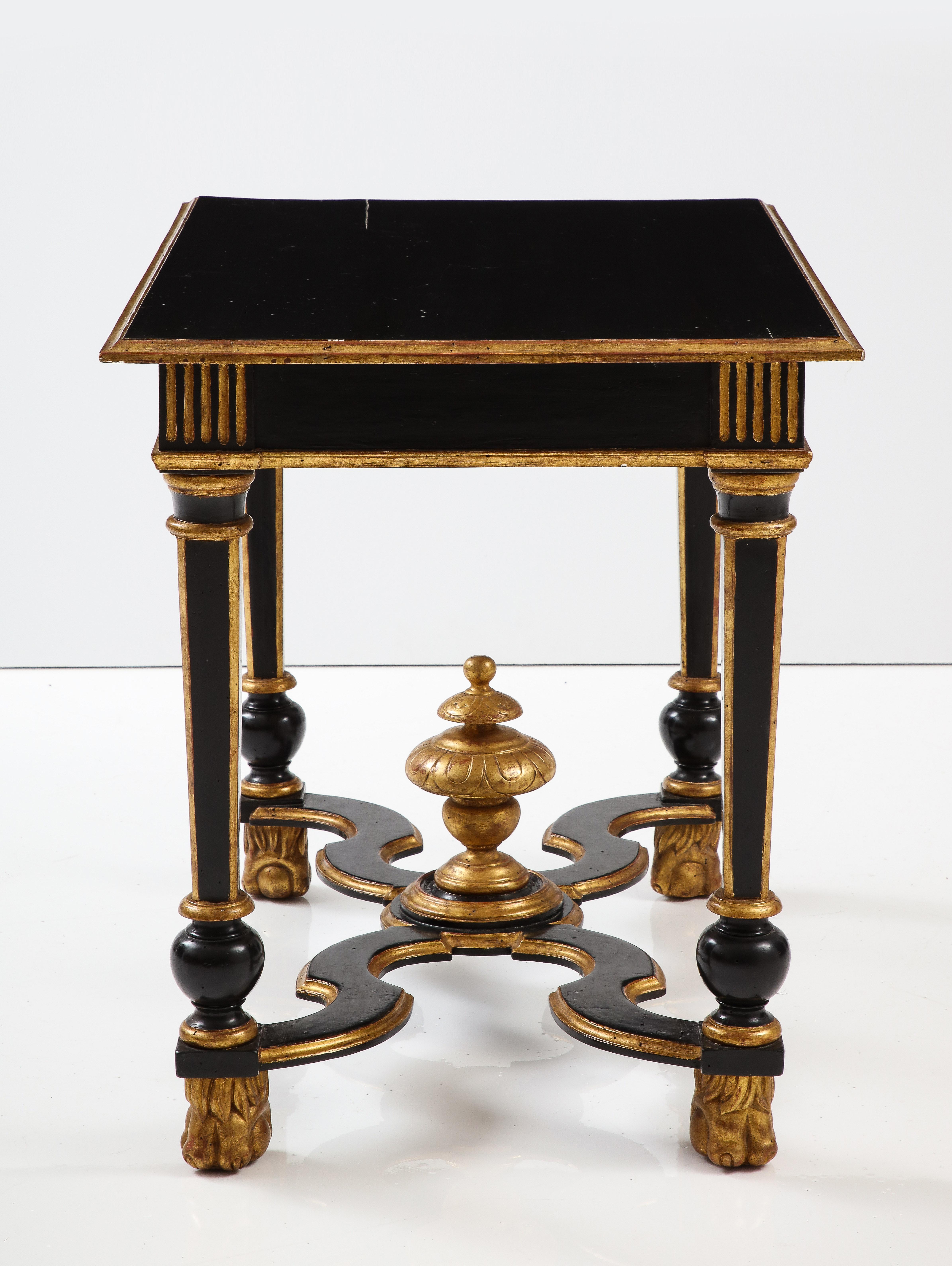 Black Lacquered and Giltwood Table For Sale 4