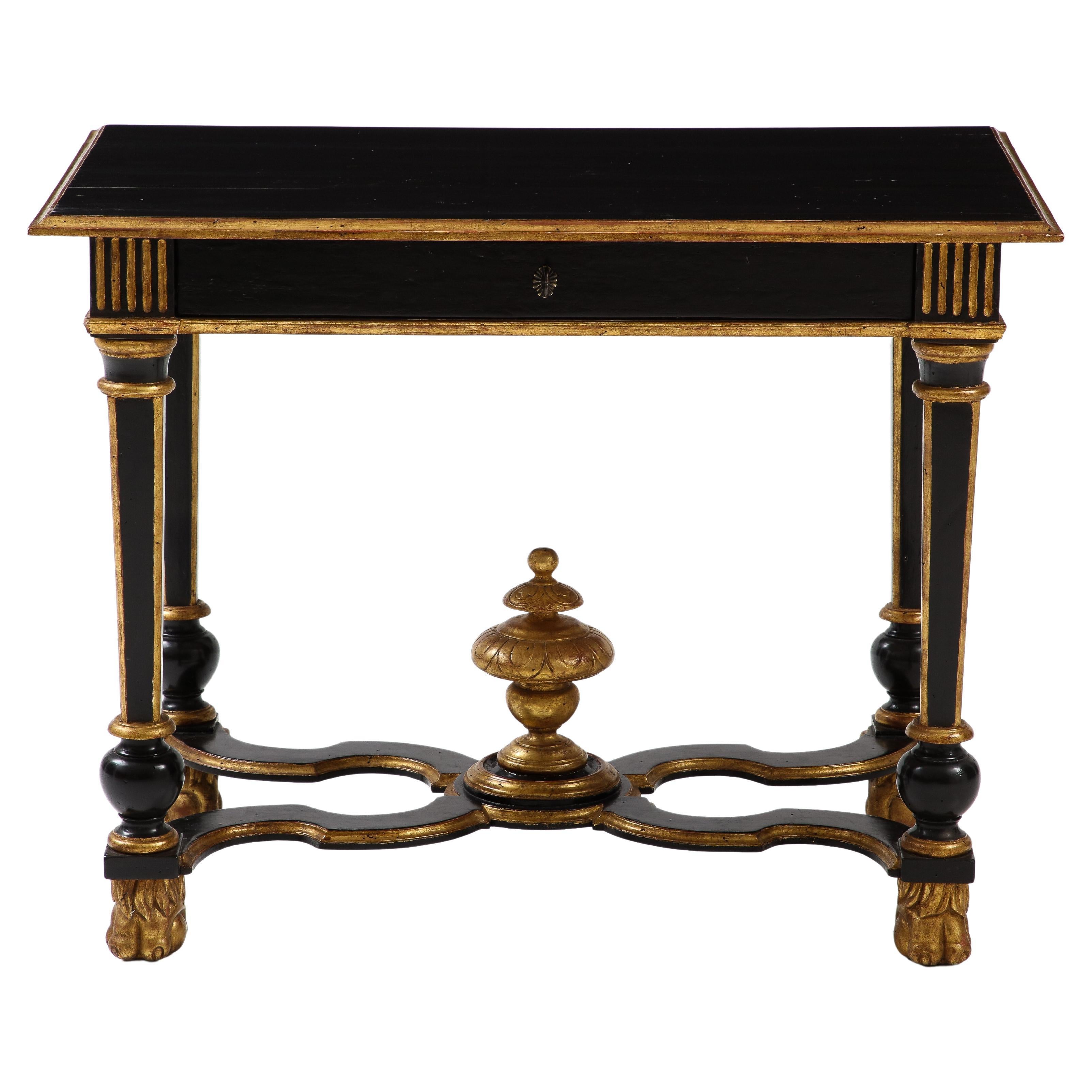 Black Lacquered and Giltwood Table