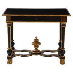 Vintage Black Lacquered and Giltwood Table