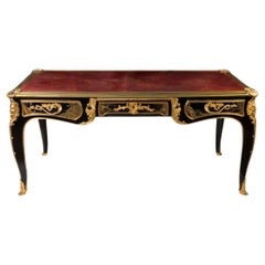 Antique A Black Lacquered and Ormolu Mounted Bureuplat, 19th Century