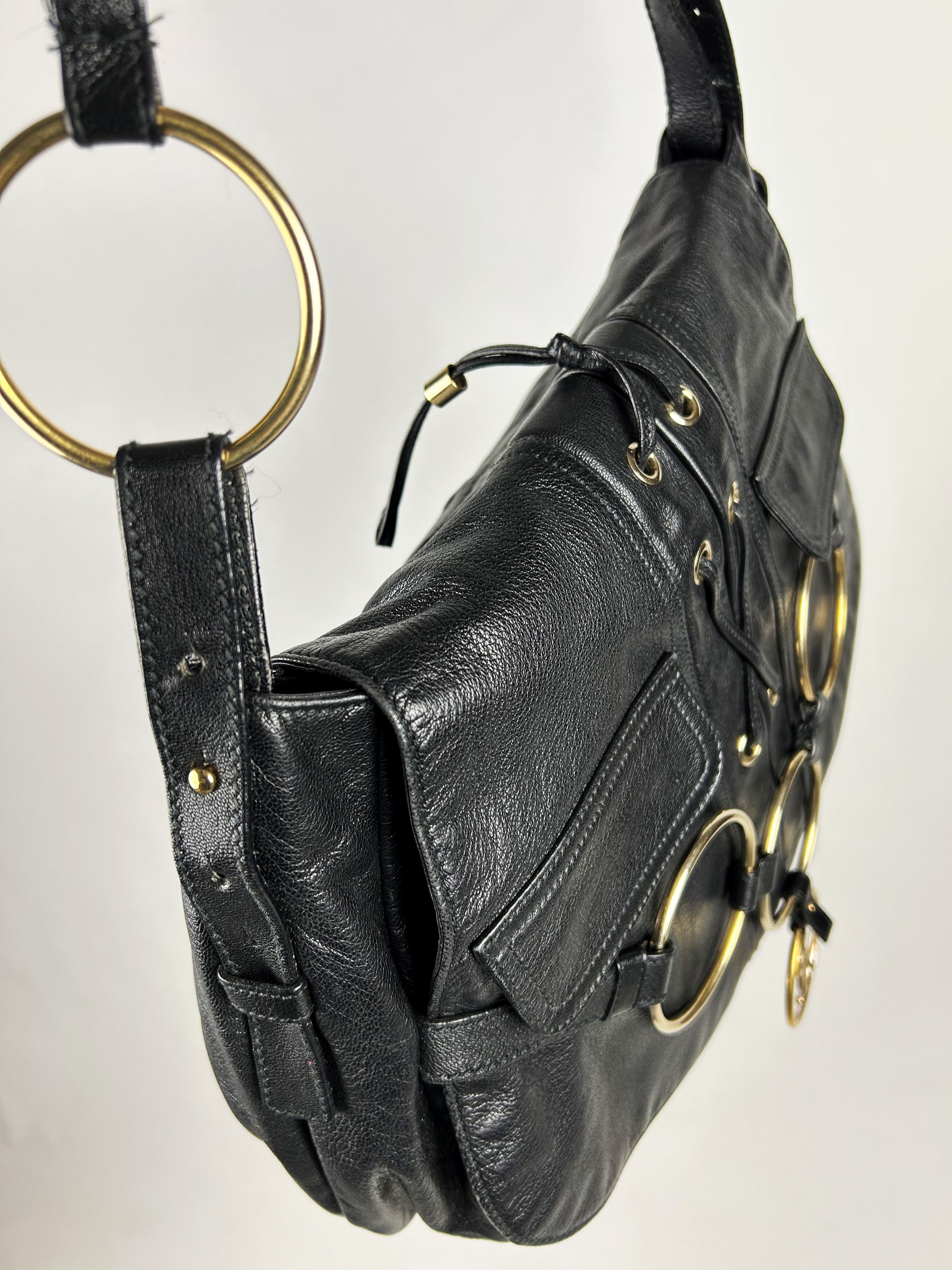 A Black Leather Saharienne bag by Yves Saint Laurent Rive Gauche Circa 1980 13