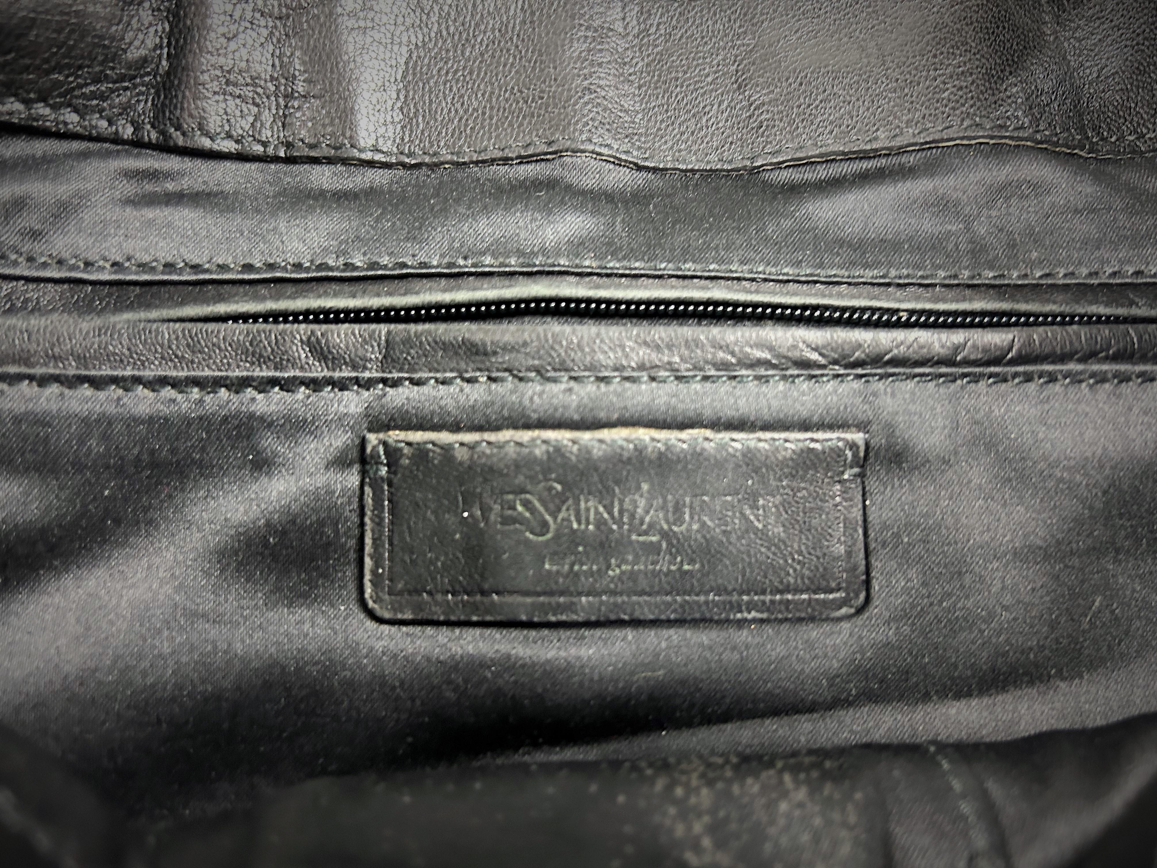 A Black Leather Saharienne bag by Yves Saint Laurent Rive Gauche Circa 1980 2