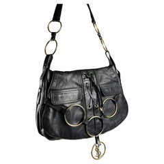 A Black Leather Saharienne bag by Yves Saint Laurent Rive Gauche Circa 1980  at 1stDibs