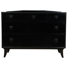 Black Midcentury Chest of Drawers