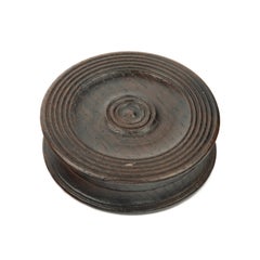 A black oak snuff box made from timber recovered from H.M.S. Boyne, sunk 1795, r