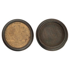 A black oak snuff box made from timber recovered from H.M.S. Boyne, sunk 1795, r