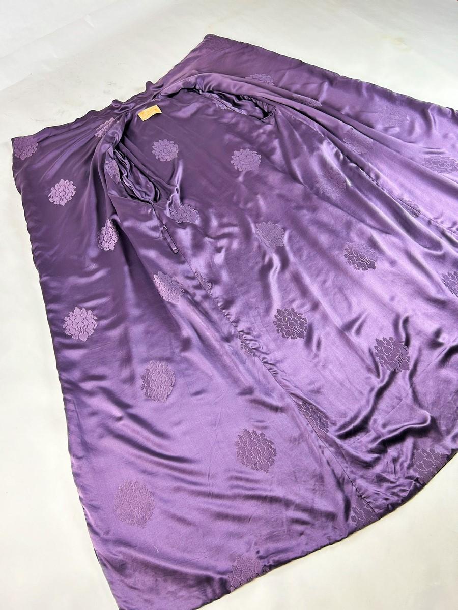 Manteau de cérémonie en satin noir signé Ville de Lyon - France Circa 1900 10