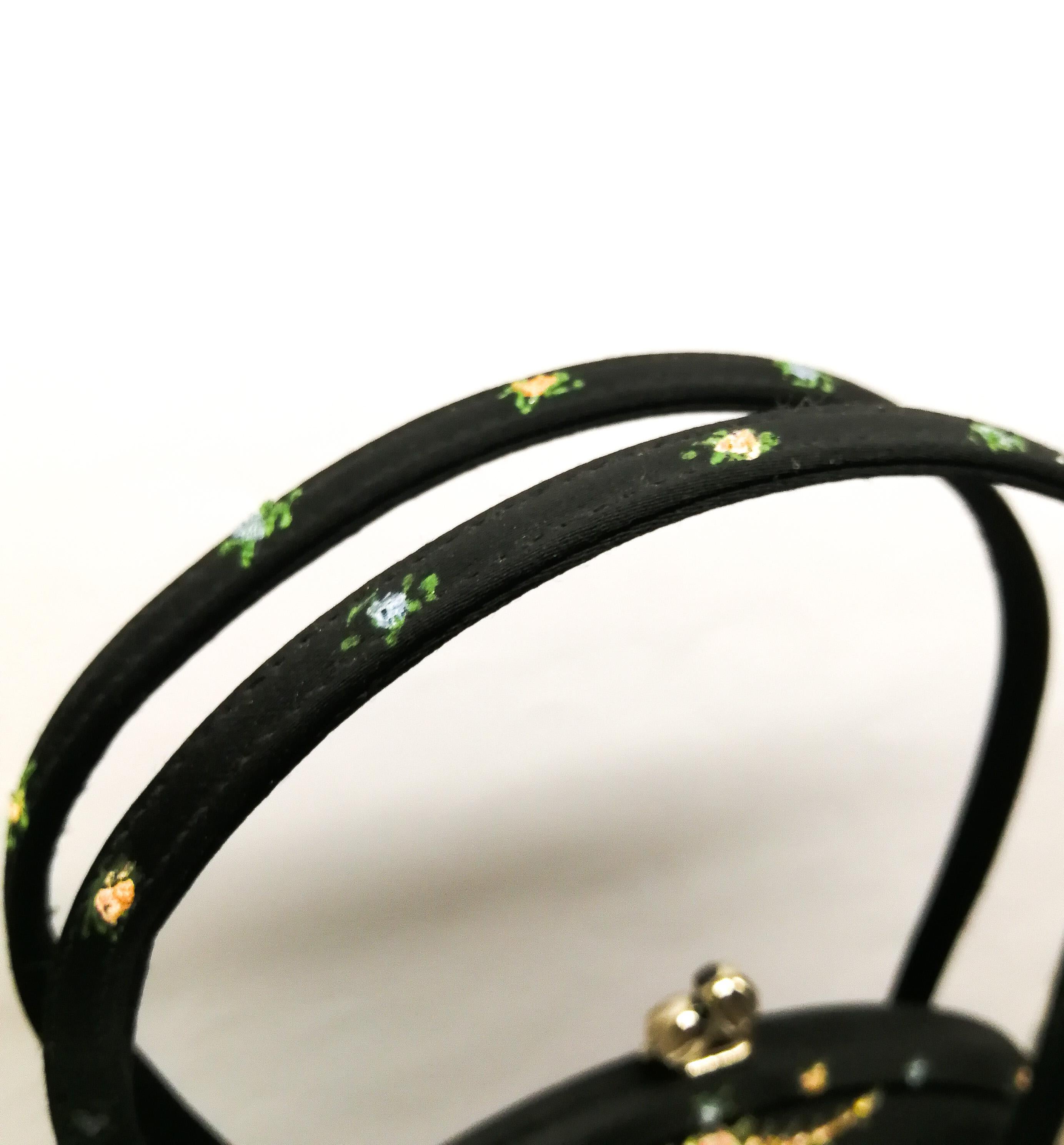 Black A black silk and glass hand painted floral design handbag, Waldybags, UK, 1950s